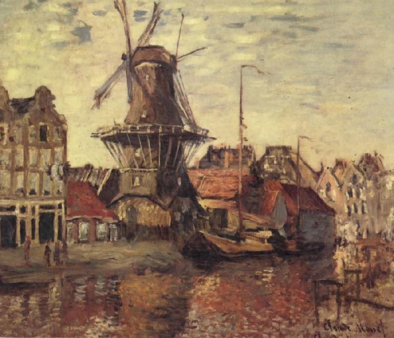 Claude Monet THe Windmill on the Onbekende Gracht China oil painting art